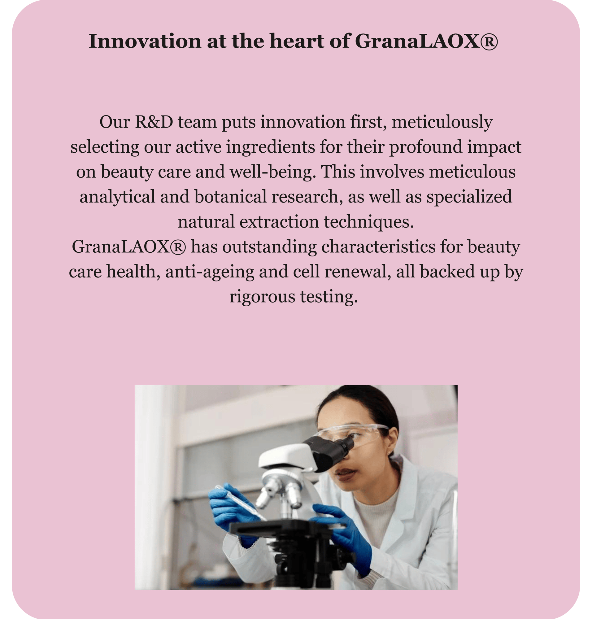 Innovation at the heart of GranaLAOX